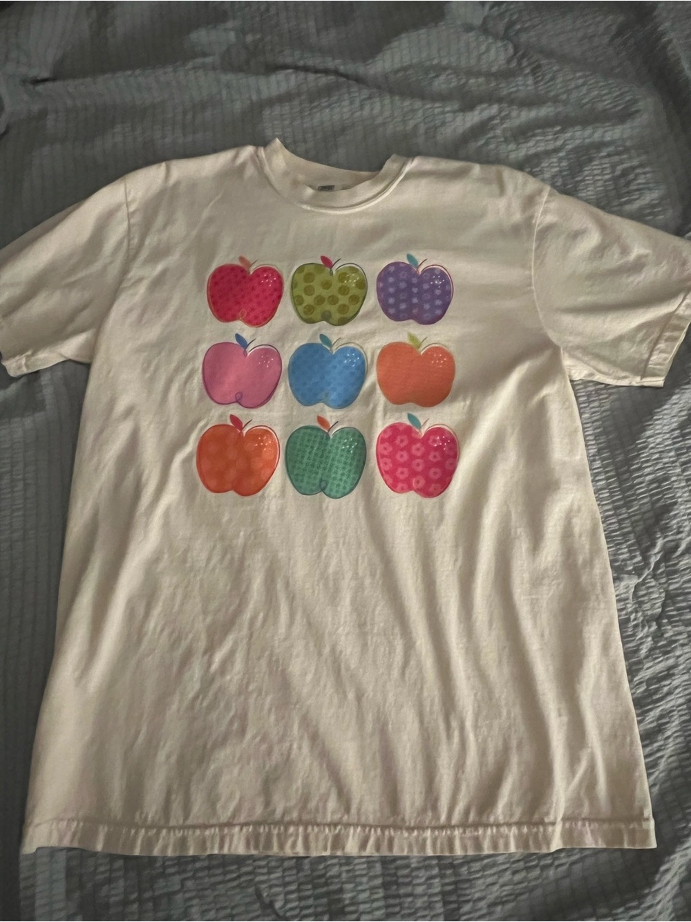 Comfort Colors Large Colorful Apple Teacher Graphic T-Shirt